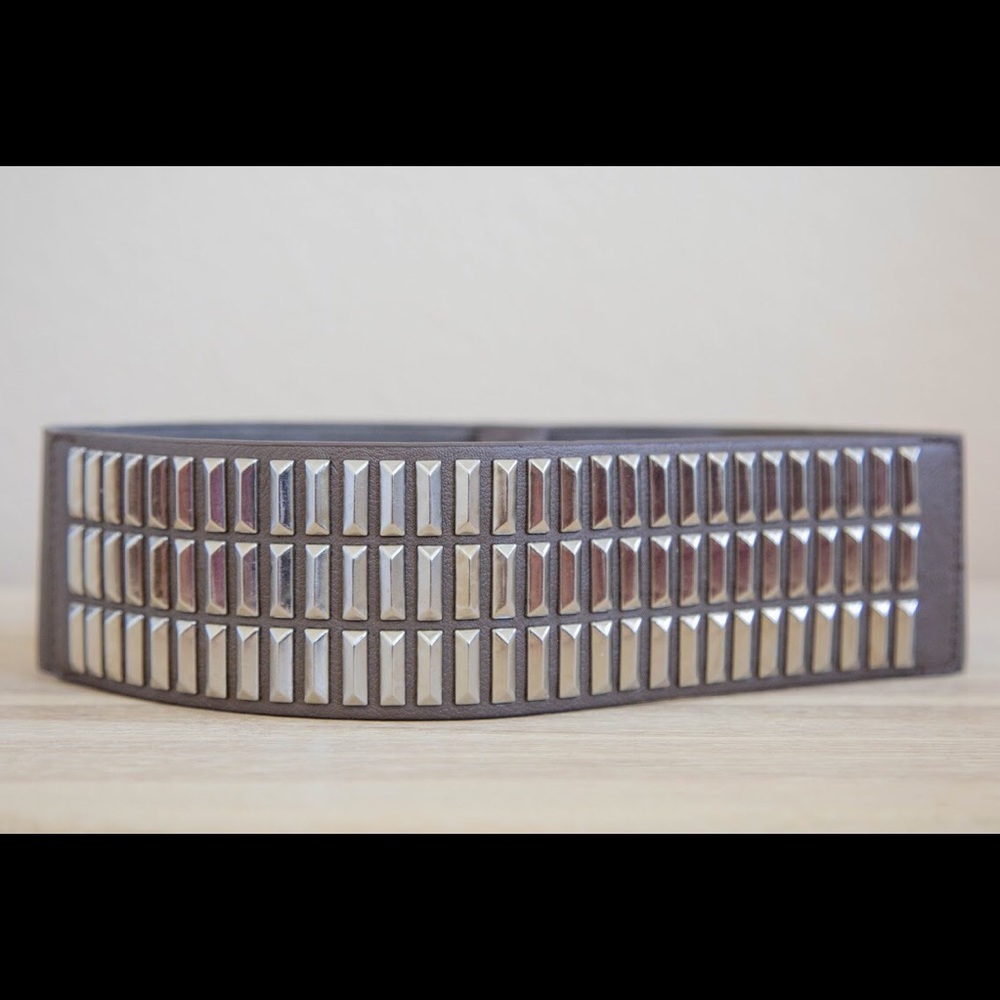 BCBG silver studded waist belt